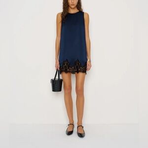 Reformation Jessalyn Silk Dress In Navy, NWOT, NEVER WORN, NO FLAWS.